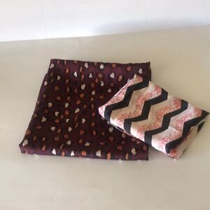 Lot of 2 Scarf/Shawls Pink and Burgundy Silky Soft